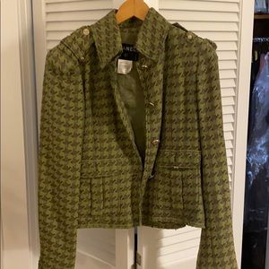 Green tweed Chanel jacket